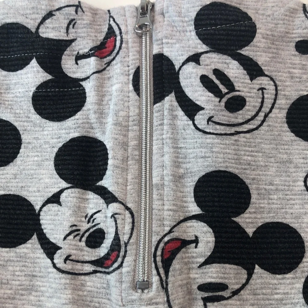 Disney Mickey Mouse Kids Dress Gray Black Red Sleeves Flounce Skirt Girls size 4